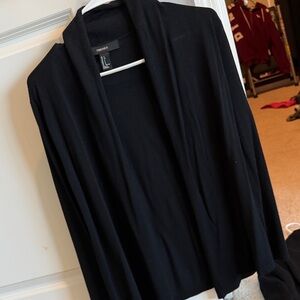 Black Open Front Cardigan